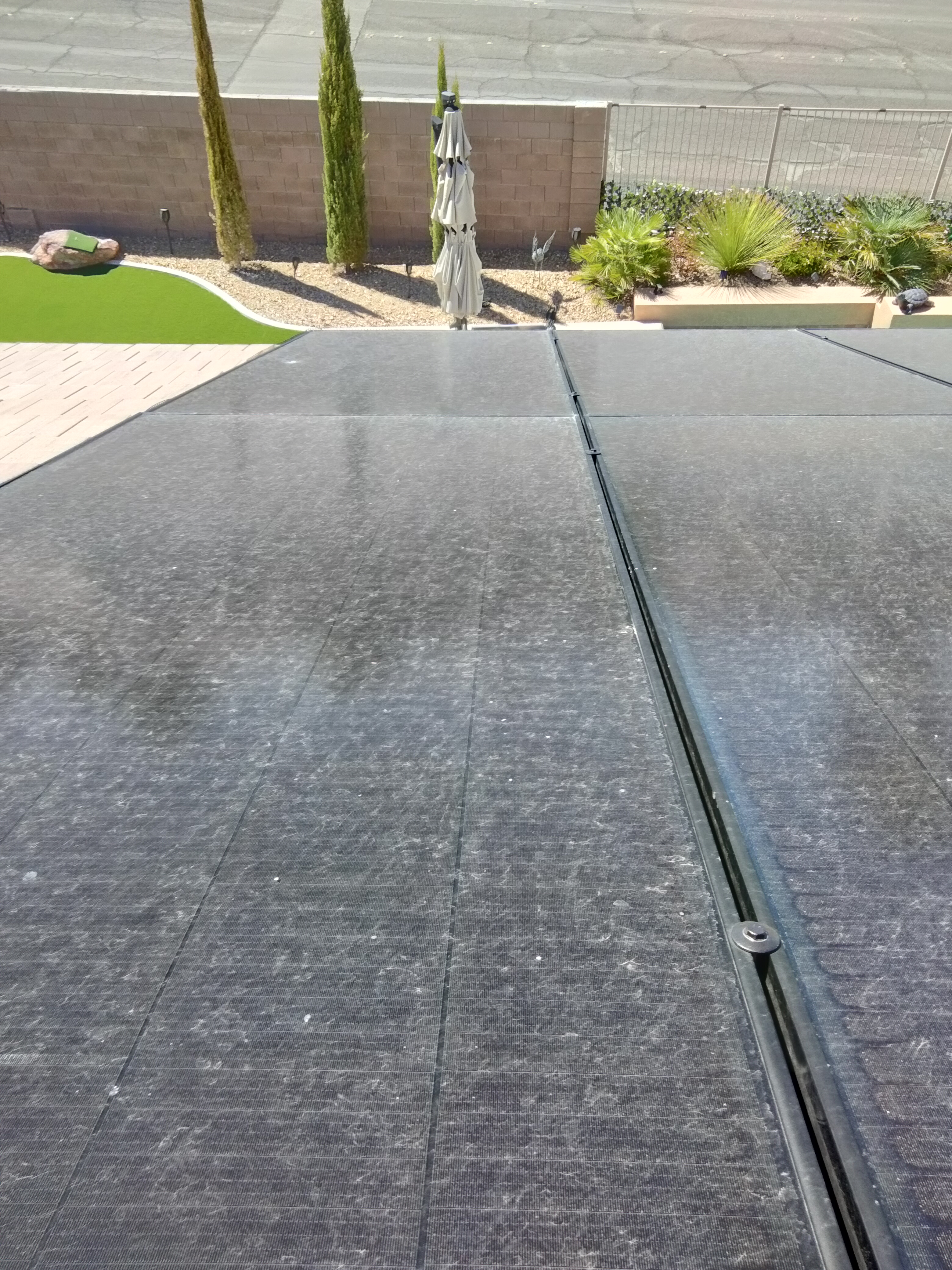 Clean solar panels Las Vegas after automated self-cleaning system